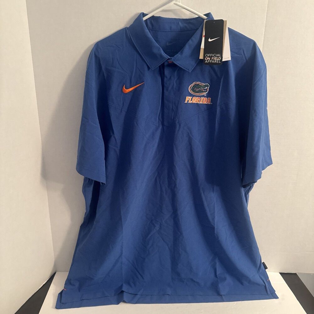 Florida Gators NIKE Dri-Fit DN5613-480 Distressed Blue Polo Golf Shirt Men's 2XL